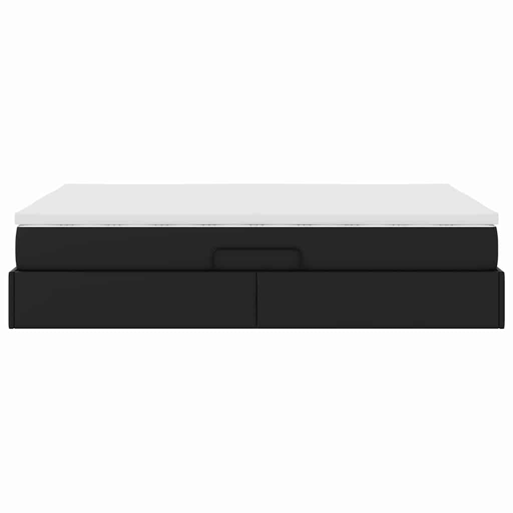 Letto con contenitore e materasso Nero 140 x 190 cm | homemem39