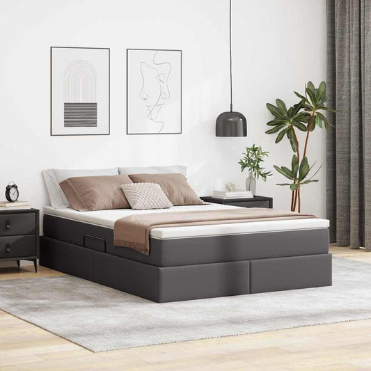 Letto con contenitore e materasso Grigio 140 x 190 cm | homemem39