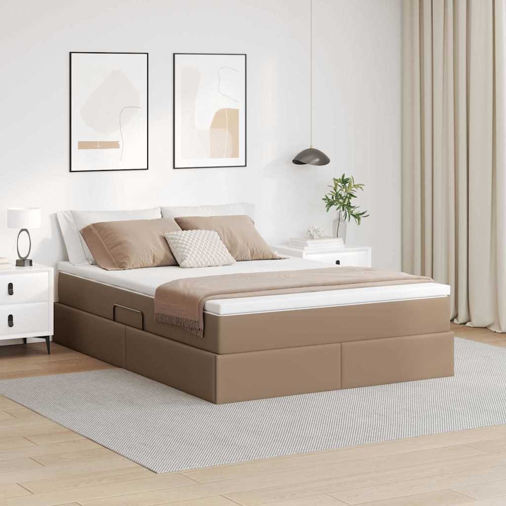 Letto con contenitore e materasso Cappuccino 140 x 190 cm