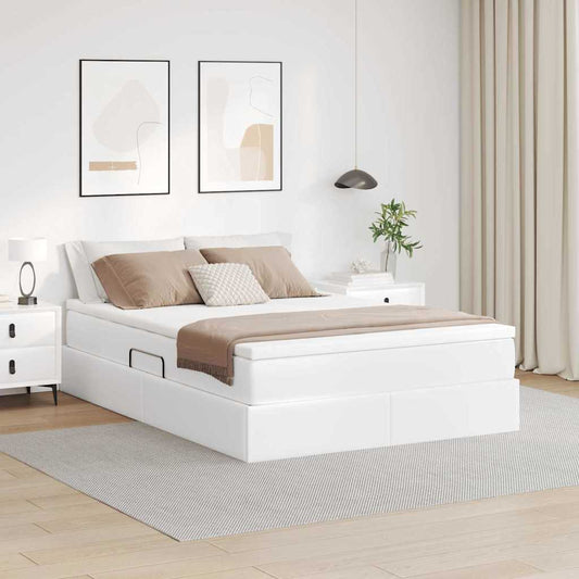 Letto con contenitore e materasso Bianco 140 x 200 cm | homemem39