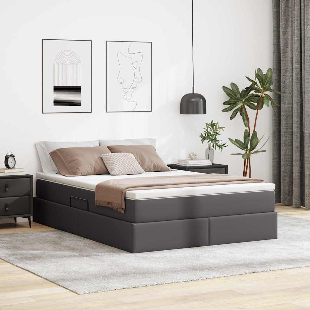 Letto con contenitore e materasso Grigio 140 x 200 cm | homemem39