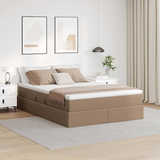 Letto con contenitore e materasso Cappuccino 140 x 200 cm | homemem39