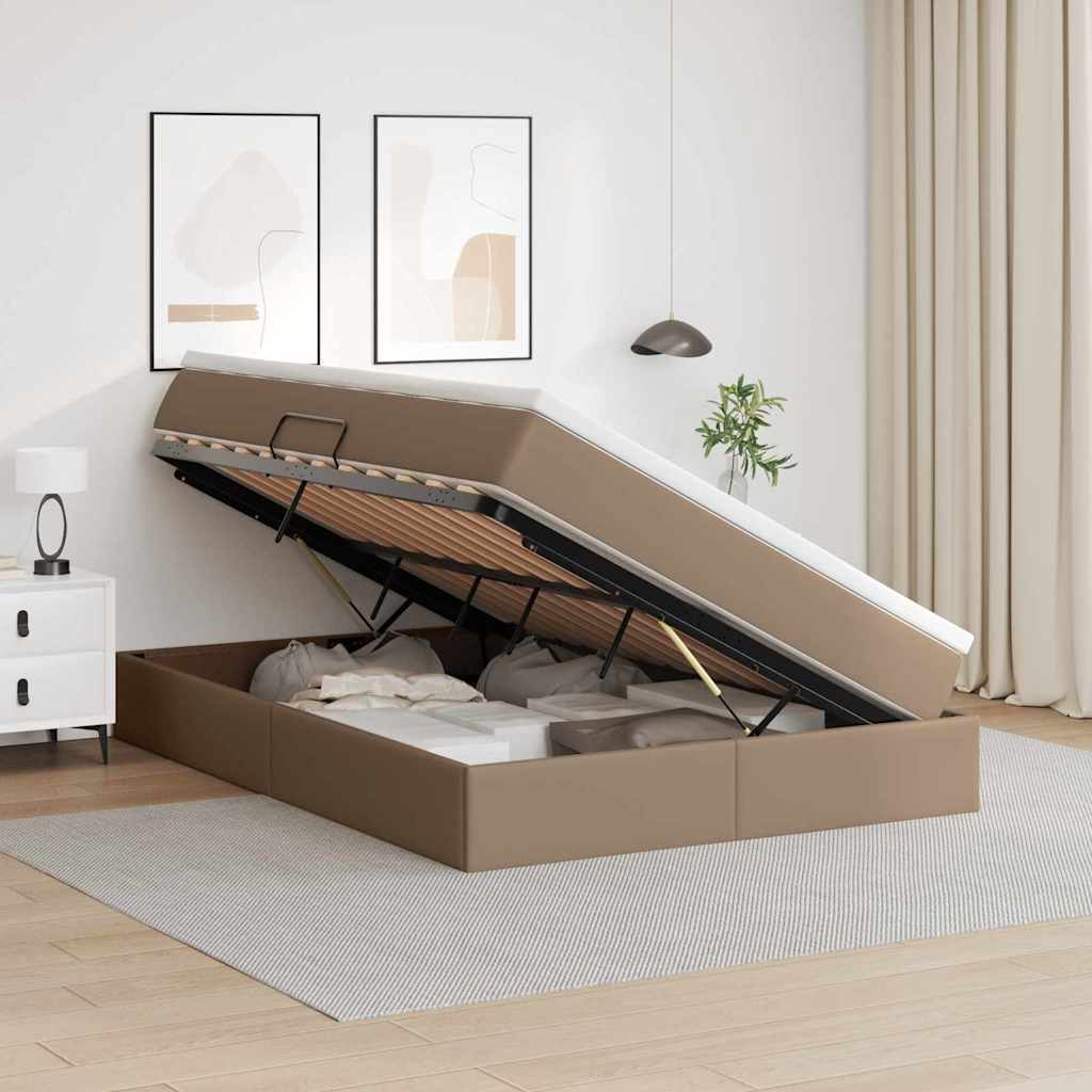 Letto con contenitore e materasso Cappuccino 140 x 200 cm | homemem39