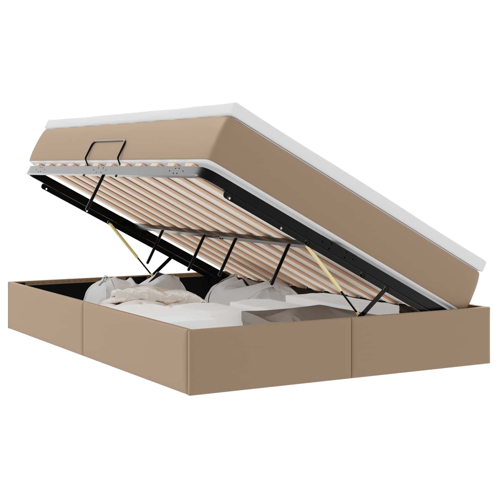 Letto con contenitore e materasso Cappuccino 140 x 200 cm | homemem39