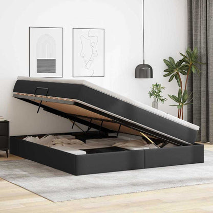 Letto con contenitore e materasso Nero 160 x 200 cm | homemem39