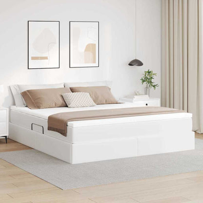 Letto con contenitore e materasso Bianco 160 x 200 cm | homemem39