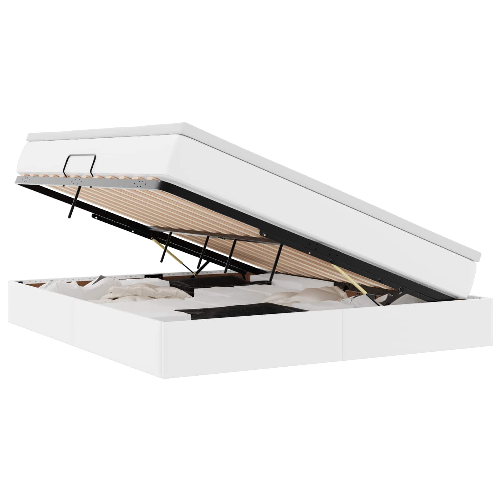 Letto con contenitore e materasso Bianco 160 x 200 cm | homemem39