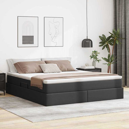 Letto con contenitore e materasso Nero 180 x 200 cm | homemem39