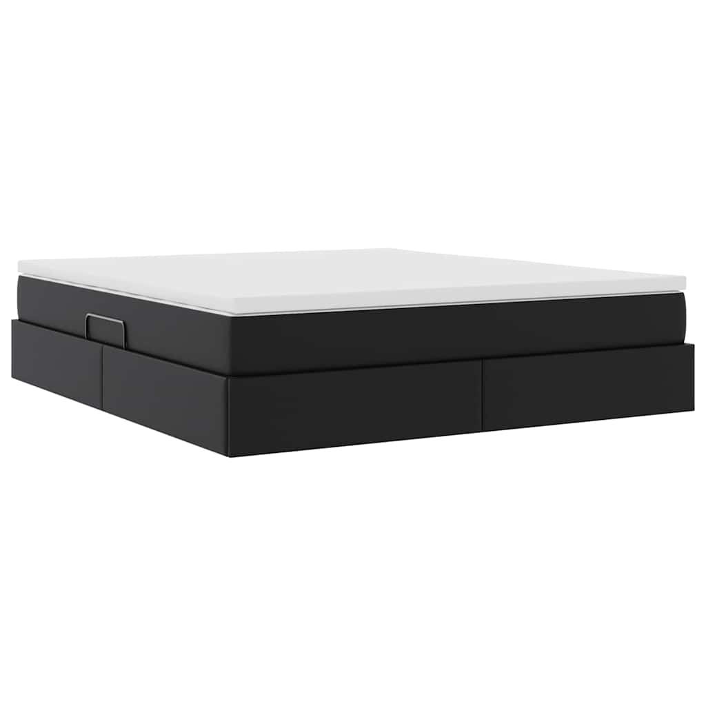 Letto con contenitore e materasso Nero 180 x 200 cm | homemem39