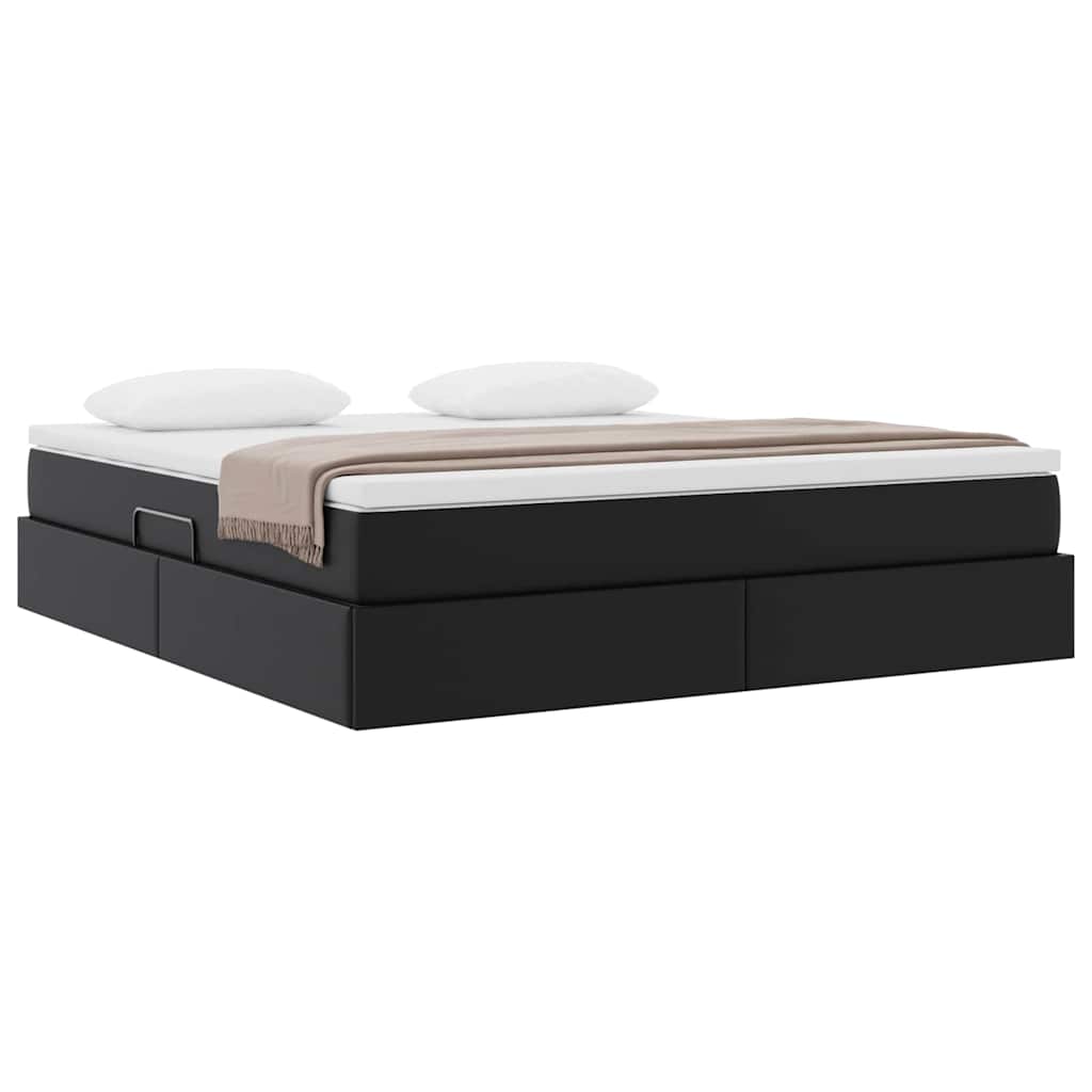 Letto con contenitore e materasso Nero 180 x 200 cm | homemem39