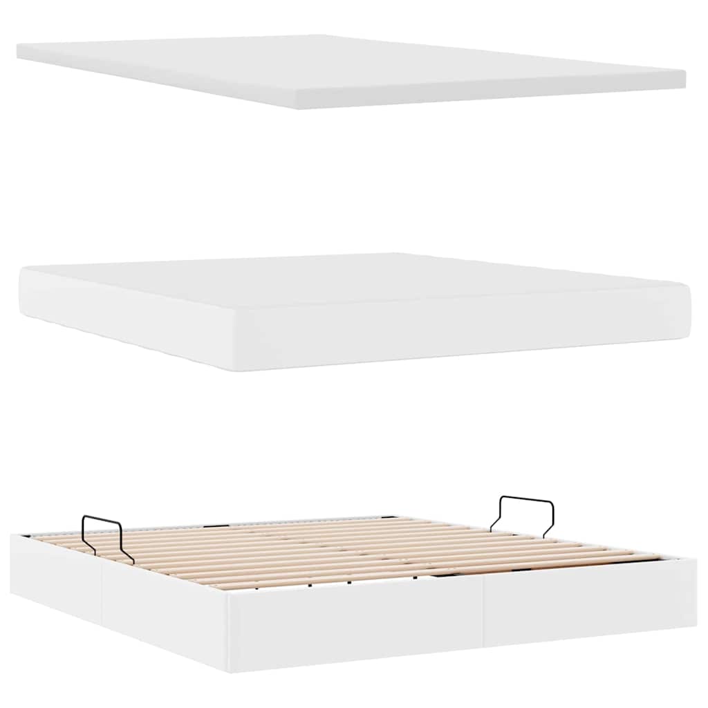 Letto con contenitore e materasso Bianco 180 x 200 cm | homemem39