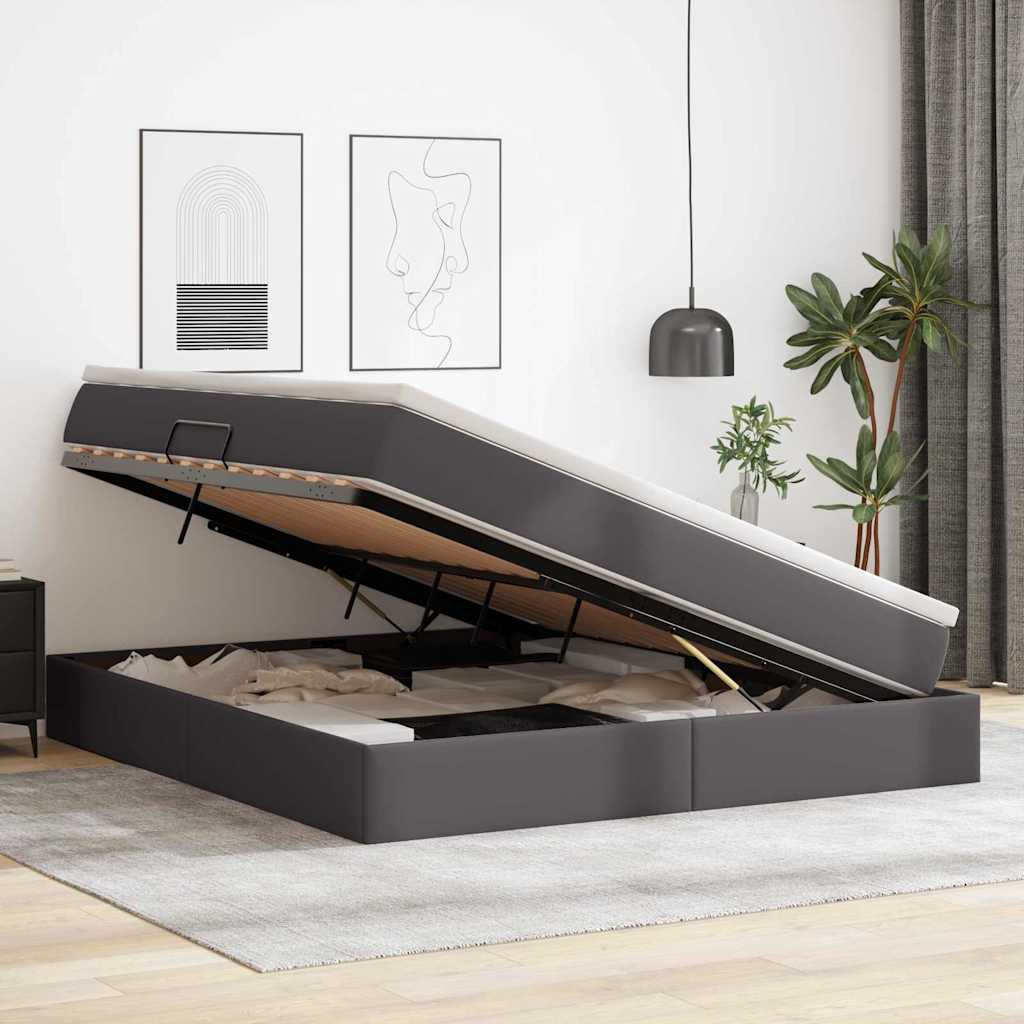 Letto con contenitore e materasso Grigio 180 x 200 cm | homemem39
