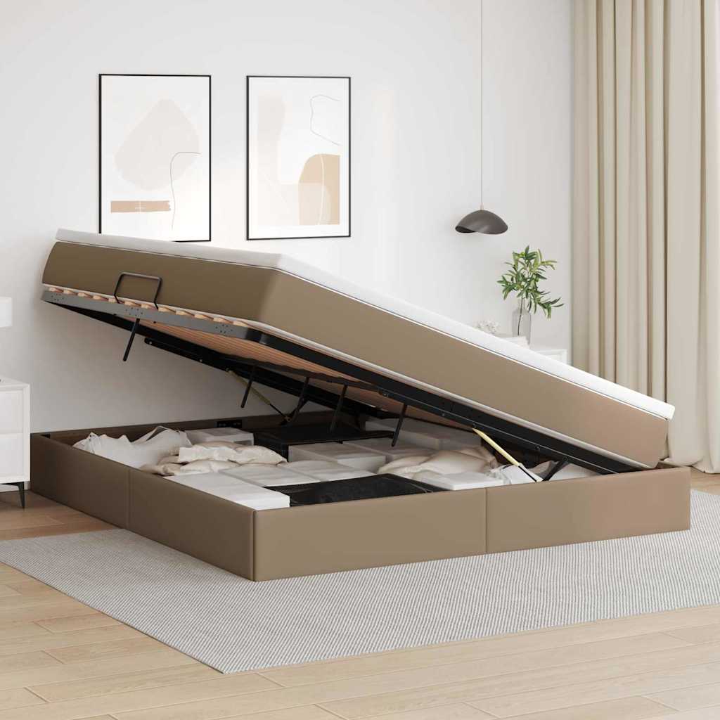 Letto con contenitore e materasso Cappuccino 180 x 200 cm | homemem39