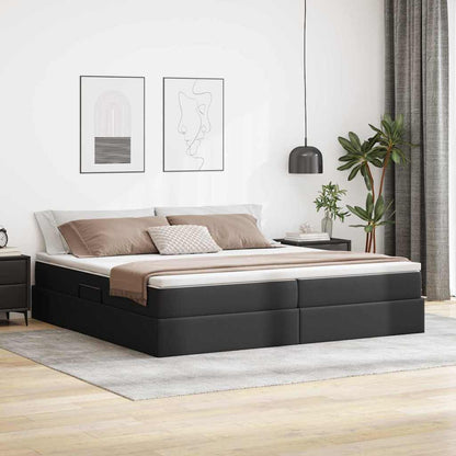 Letto con contenitore e materasso Nero 200 x 200 cm | homemem39