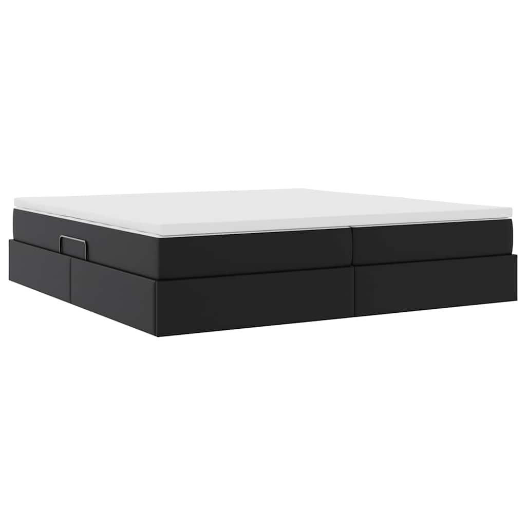 Letto con contenitore e materasso Nero 200 x 200 cm | homemem39