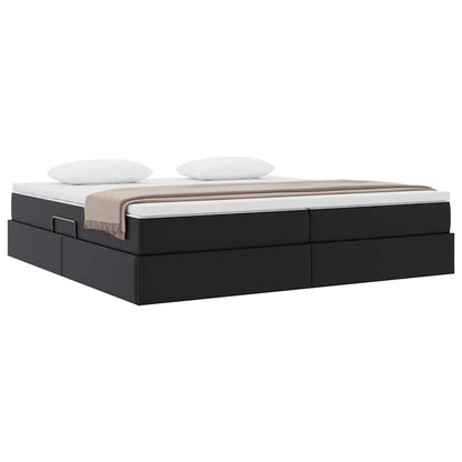 Letto con contenitore e materasso Nero 200 x 200 cm | homemem39