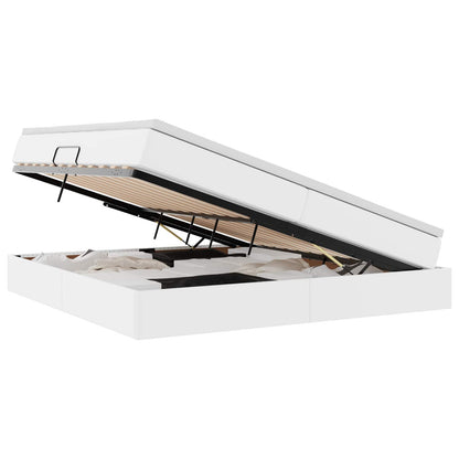 Letto con contenitore e materasso Bianco 200 x 200 cm | homemem39