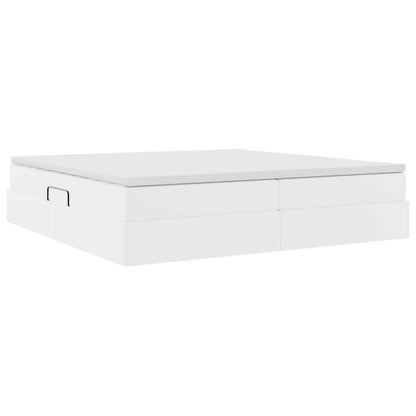 Letto con contenitore e materasso Bianco 200 x 200 cm | homemem39