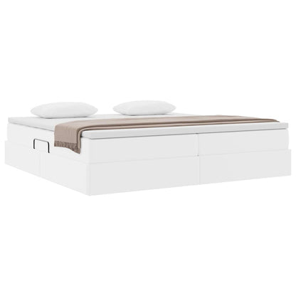Letto con contenitore e materasso Bianco 200 x 200 cm | homemem39