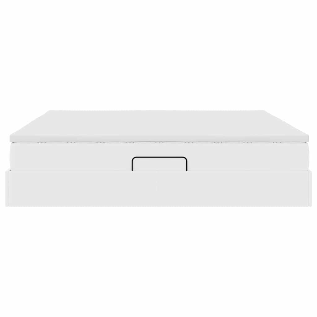 Letto con contenitore e materasso Bianco 200 x 200 cm | homemem39