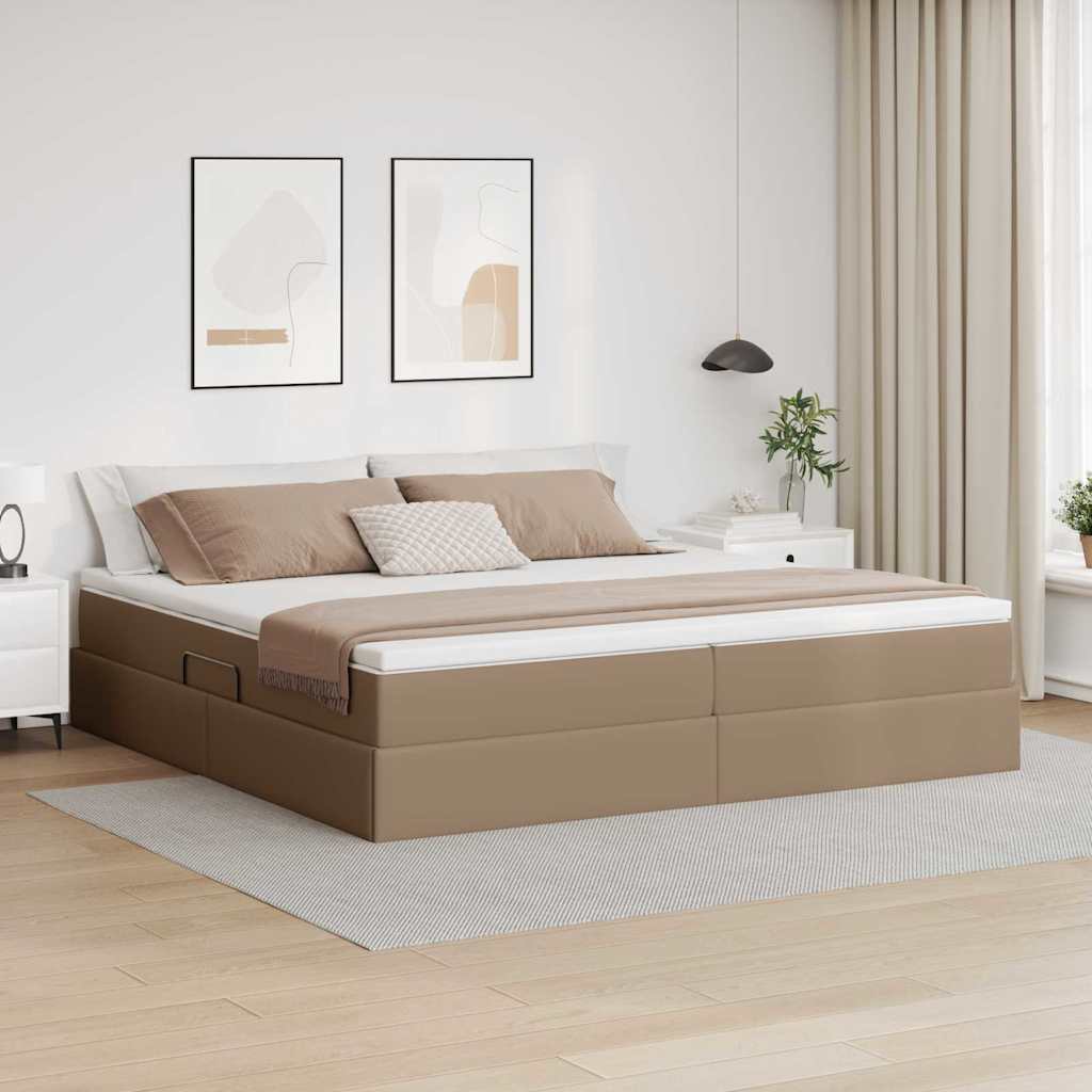 Letto con contenitore e materasso Cappuccino 200 x 200 cm | homemem39