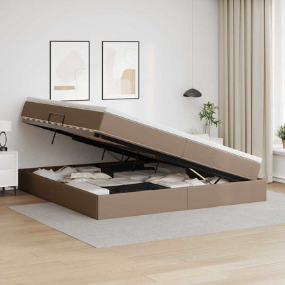 Letto con contenitore e materasso Cappuccino 200 x 200 cm | homemem39