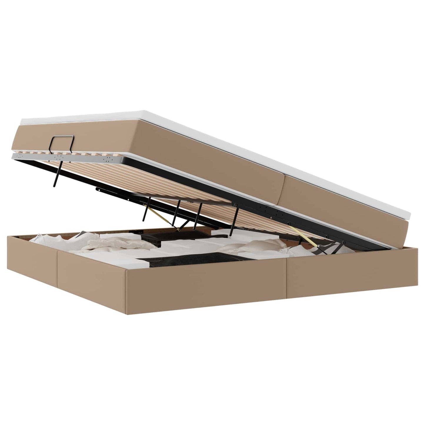 Letto con contenitore e materasso Cappuccino 200 x 200 cm | homemem39