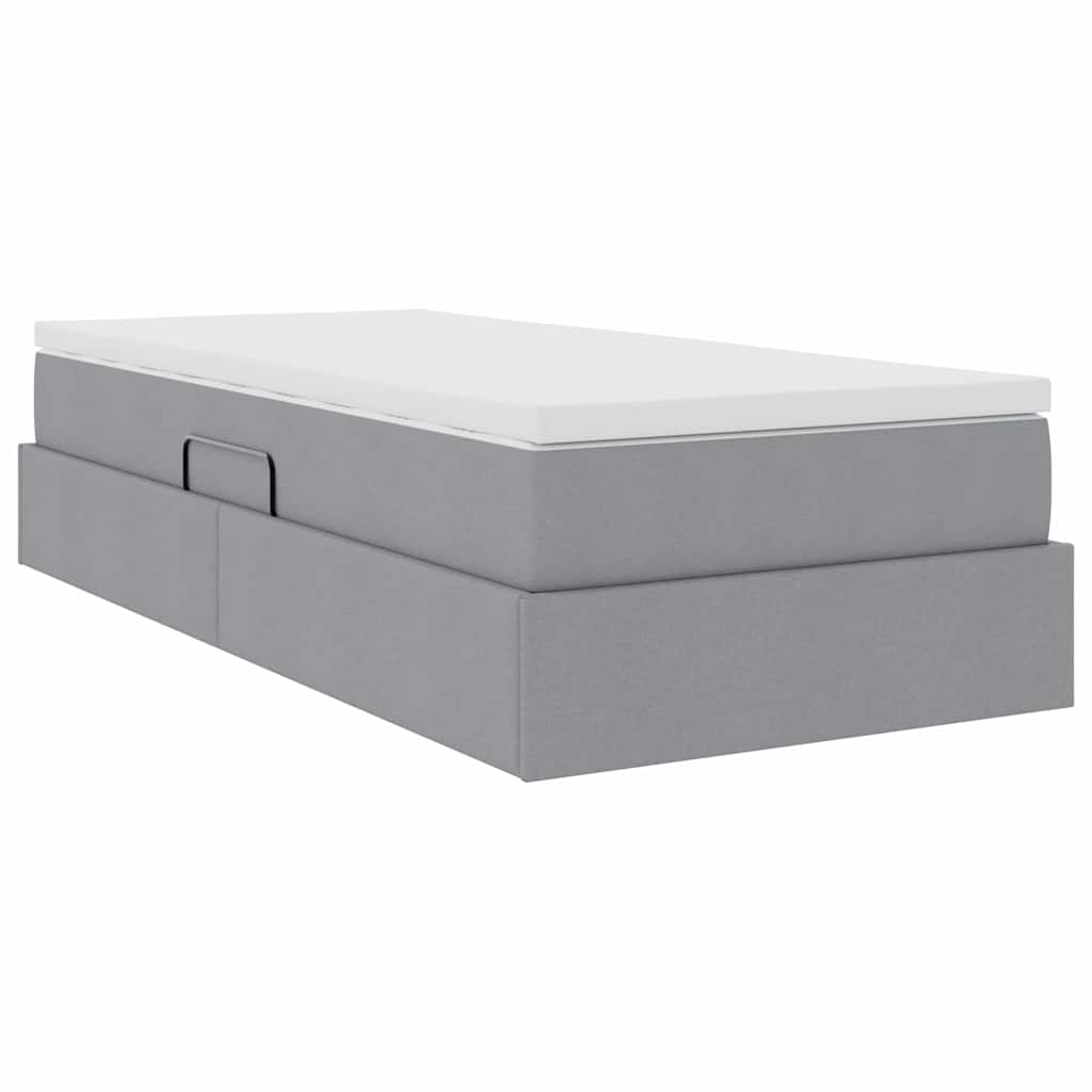 Letto con contenitore e materasso Grigio chiaro 90 x 190 cm | homemem39