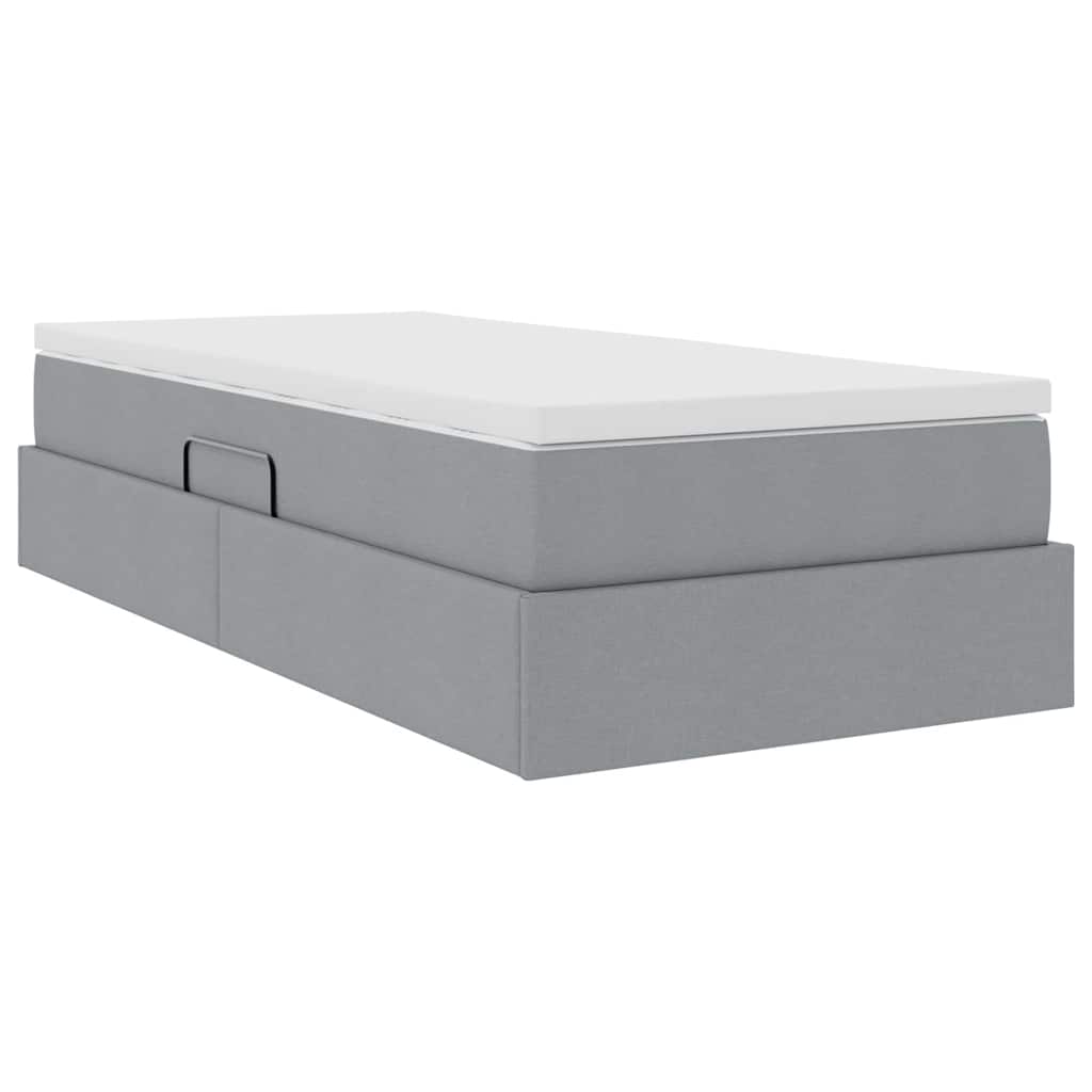 Letto con contenitore e materasso Grigio chiaro 90 x 190 cm | homemem39