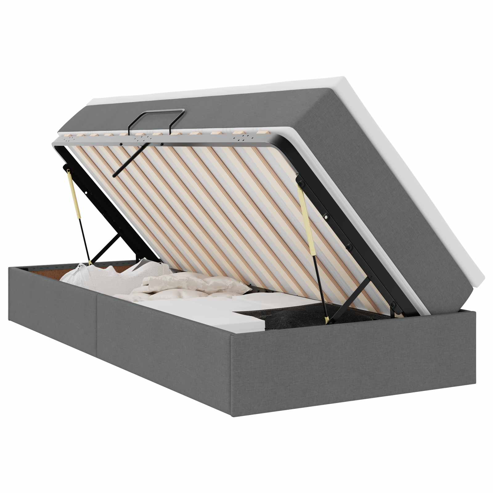 Letto con contenitore e materasso Grigio scuro 90 x 190 cm | homemem39