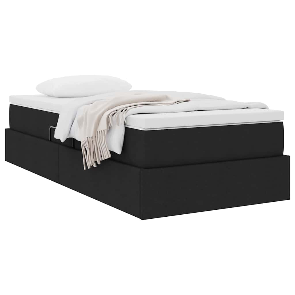 Letto con contenitore e materasso Nero 90 x 190 cm Poliestere | homemem39