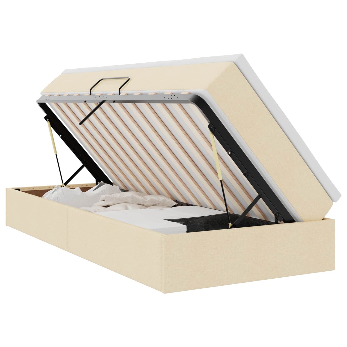 Letto con contenitore e materasso Crema 90 x 190 cm Poliestere | homemem39