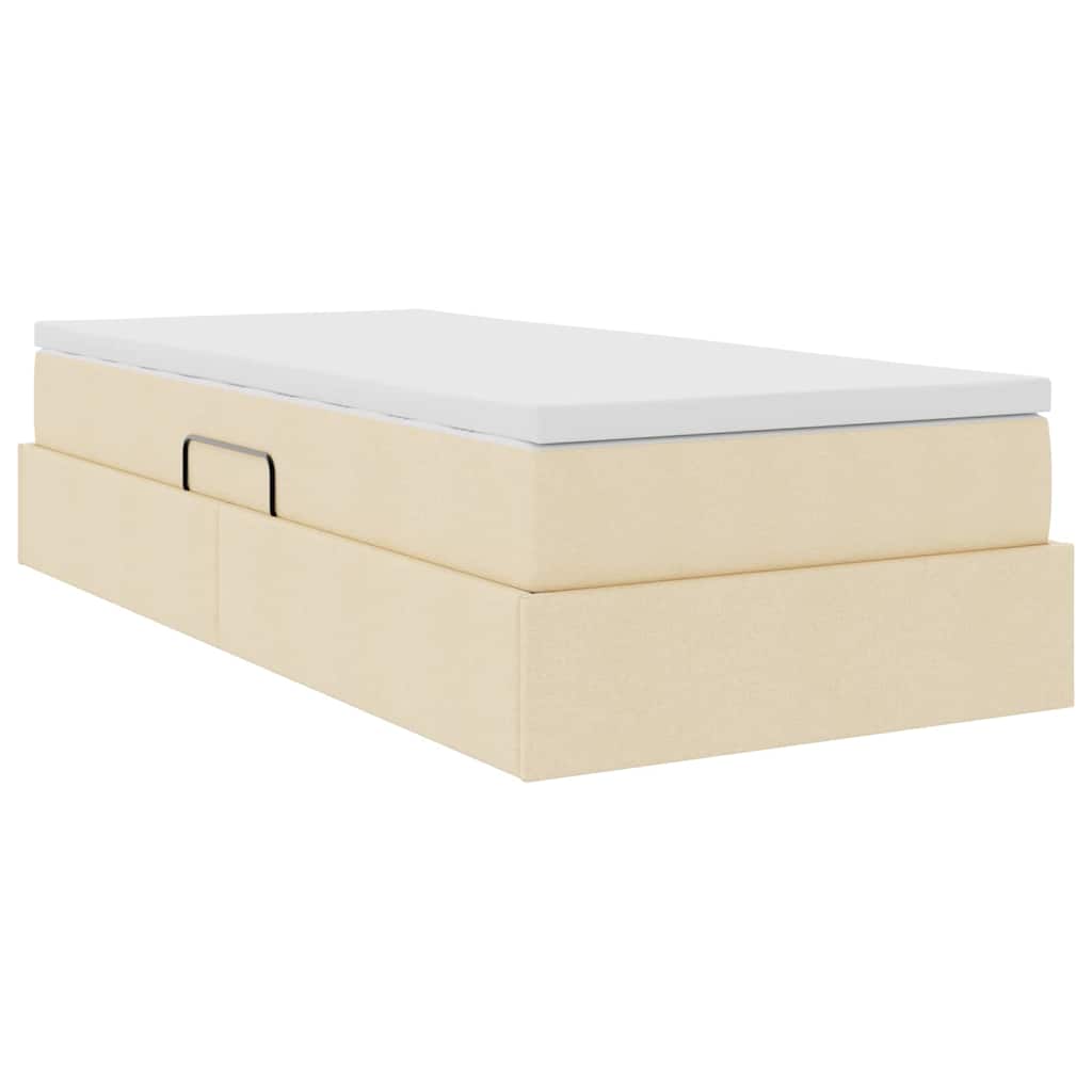 Letto con contenitore e materasso Crema 90 x 190 cm Poliestere | homemem39