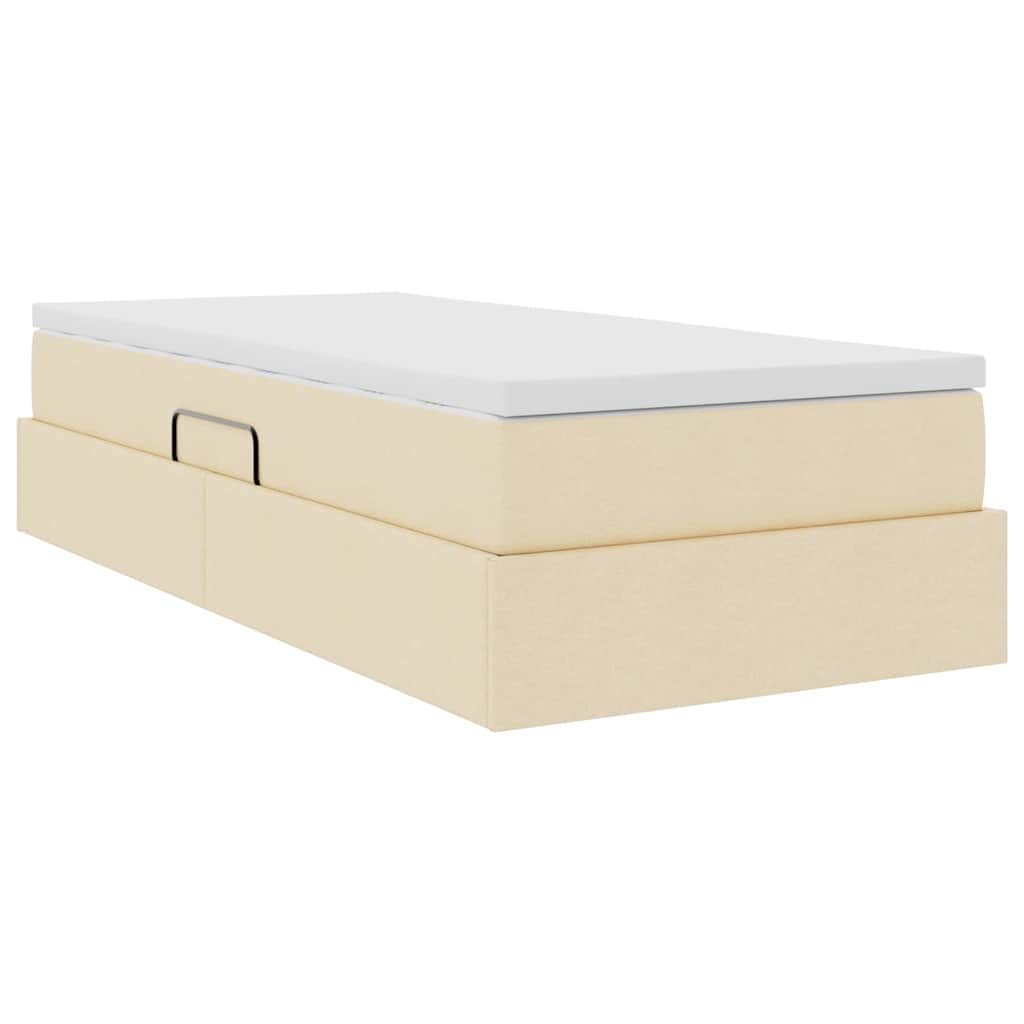 Letto con contenitore e materasso Crema 90 x 190 cm Poliestere | homemem39