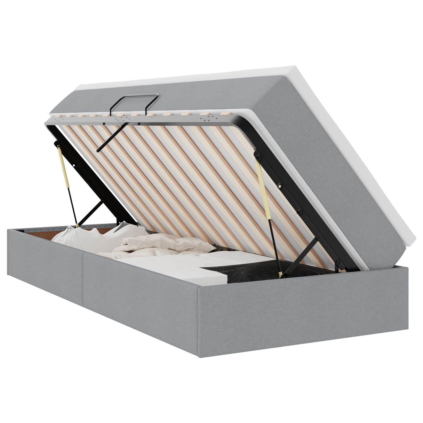 Letto con contenitore e materasso Grigio chiaro 90 x 200 cm | homemem39