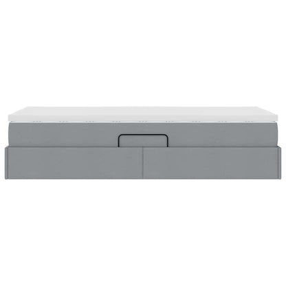 Letto con contenitore e materasso Grigio chiaro 90 x 200 cm | homemem39
