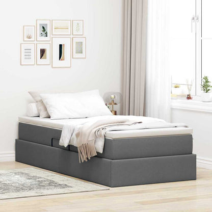 Letto con contenitore e materasso Grigio scuro 90 x 200 cm | homemem39