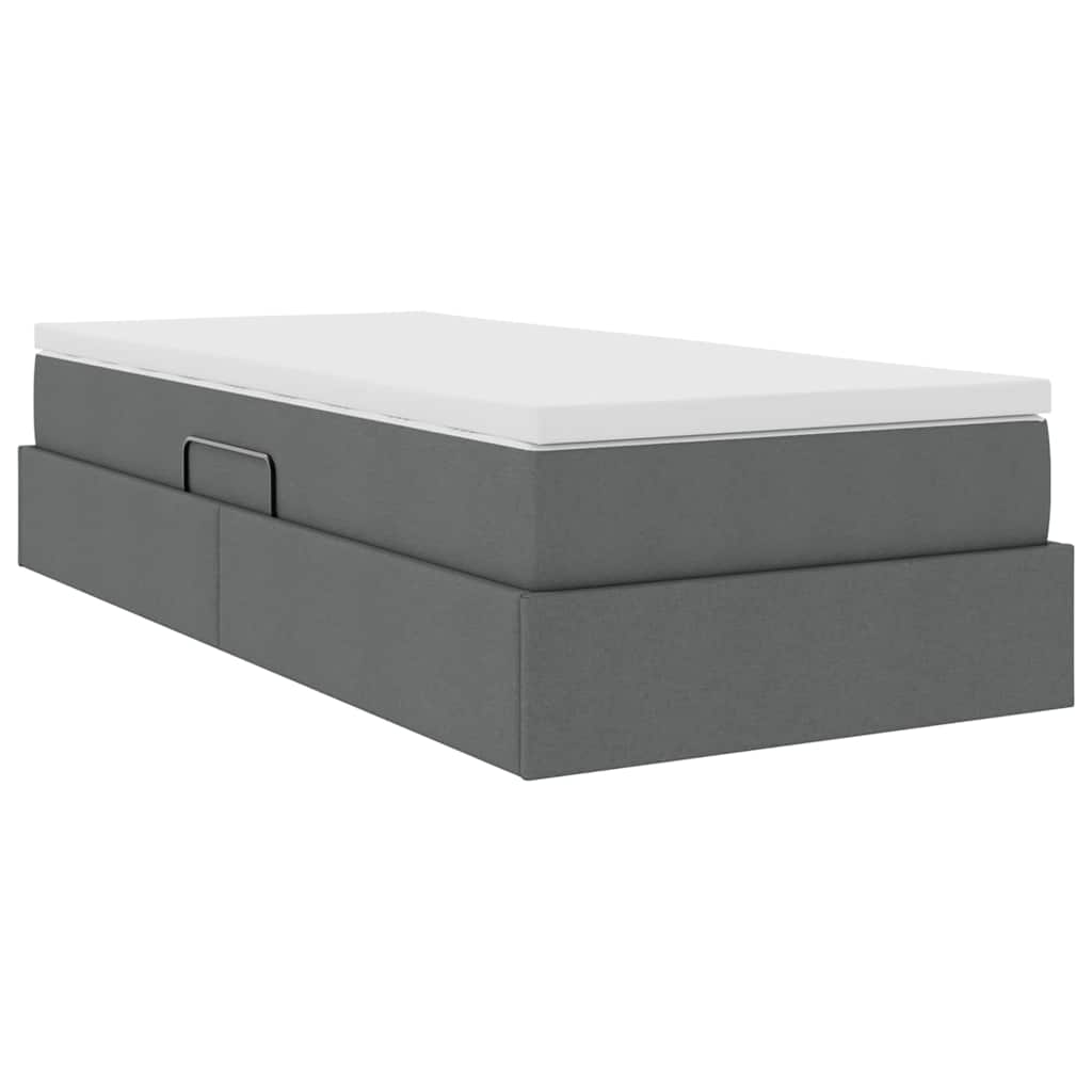 Letto con contenitore e materasso Grigio scuro 90 x 200 cm | homemem39