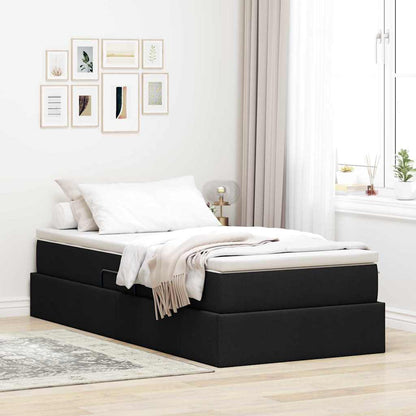 Letto con contenitore e materasso Nero 90 x 200 cm Poliestere | homemem39