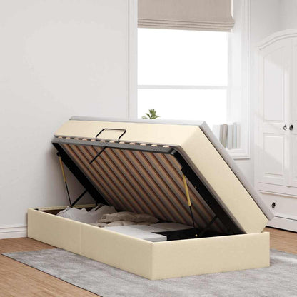 Letto con contenitore e materasso Crema 90 x 200 cm Poliestere | homemem39