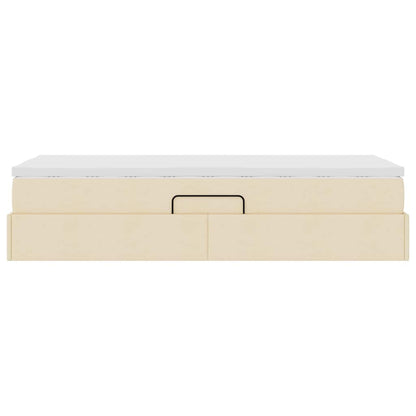 Letto con contenitore e materasso Crema 90 x 200 cm Poliestere | homemem39