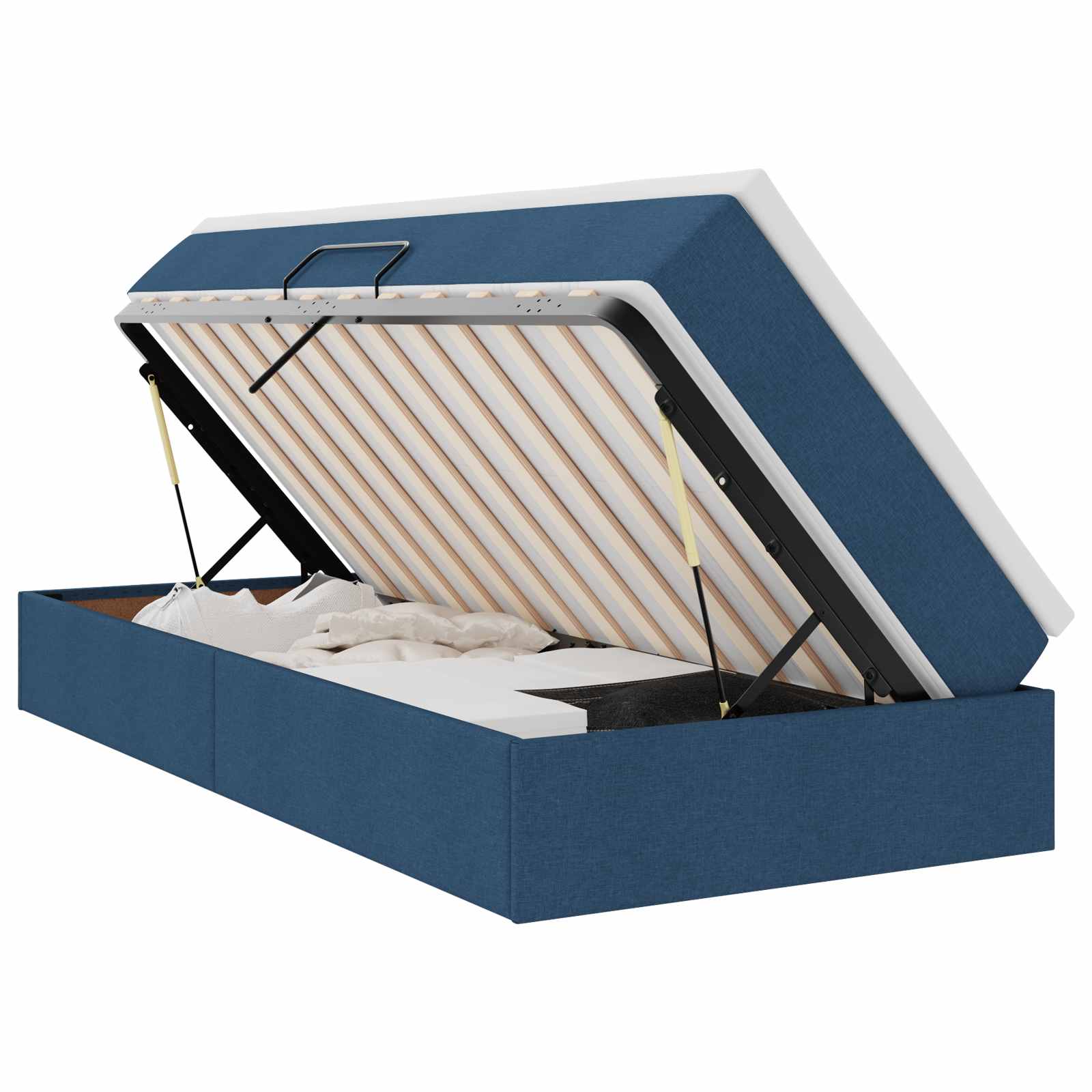 Letto con contenitore e materasso Blu 90 x 200 cm Poliestere | homemem39
