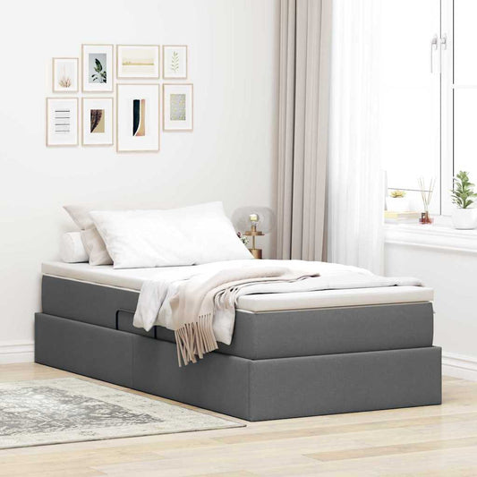 Letto con contenitore e materasso Grigio scuro 100 x 200 cm | homemem39