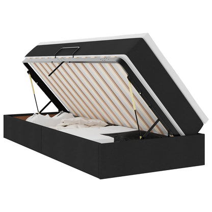 Letto con contenitore e materasso Nero 100 x 200 cm Poliestere | homemem39