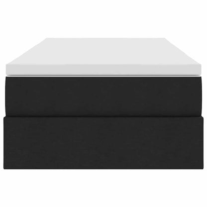 Letto con contenitore e materasso Nero 100 x 200 cm Poliestere | homemem39