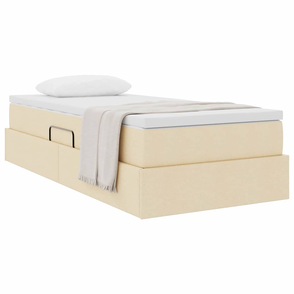 Letto con contenitore e materasso Crema 100 x 200 cm Poliestere | homemem39