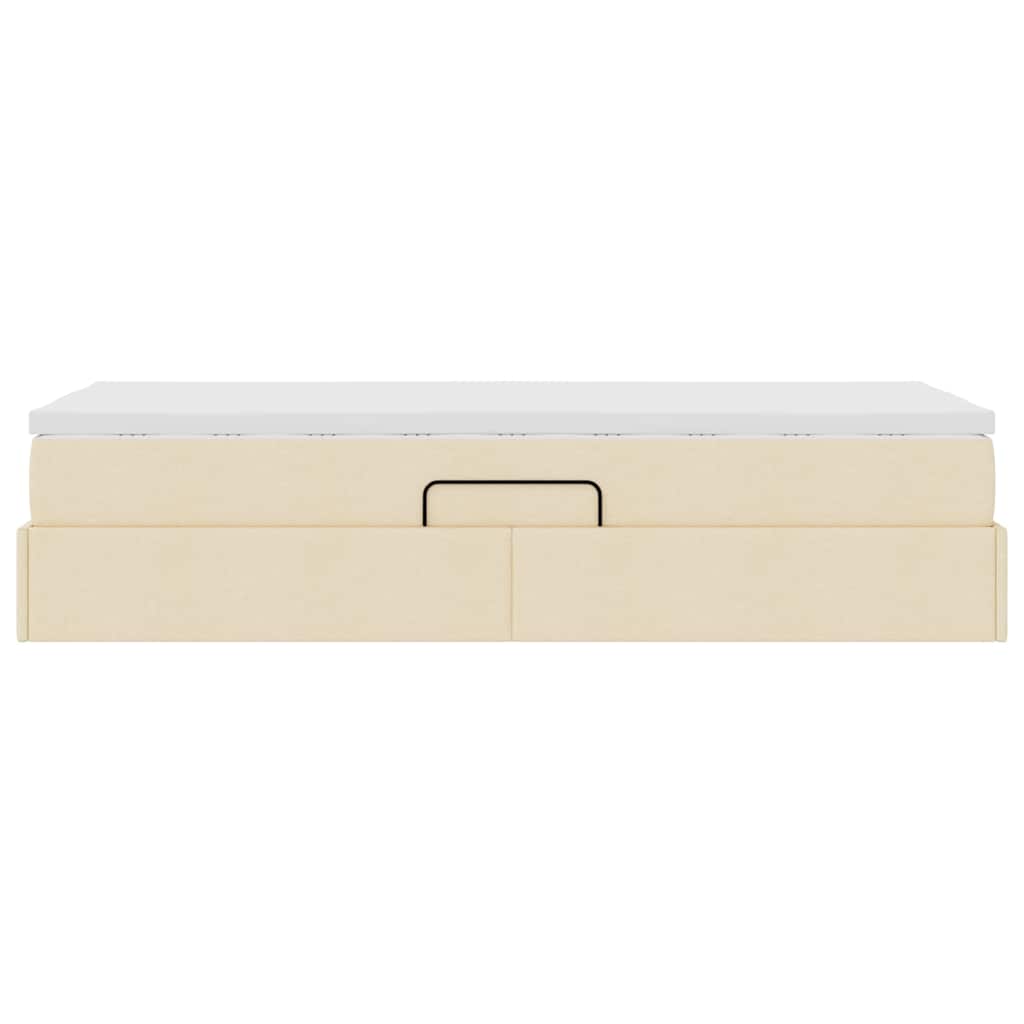 Letto con contenitore e materasso Crema 100 x 200 cm Poliestere | homemem39