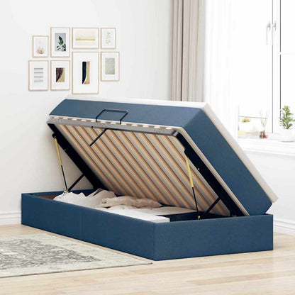 Letto con contenitore e materasso Blu 100 x 200 cm Poliestere | homemem39