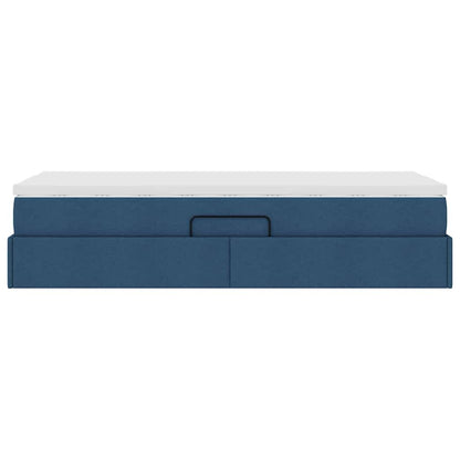 Letto con contenitore e materasso Blu 100 x 200 cm Poliestere | homemem39
