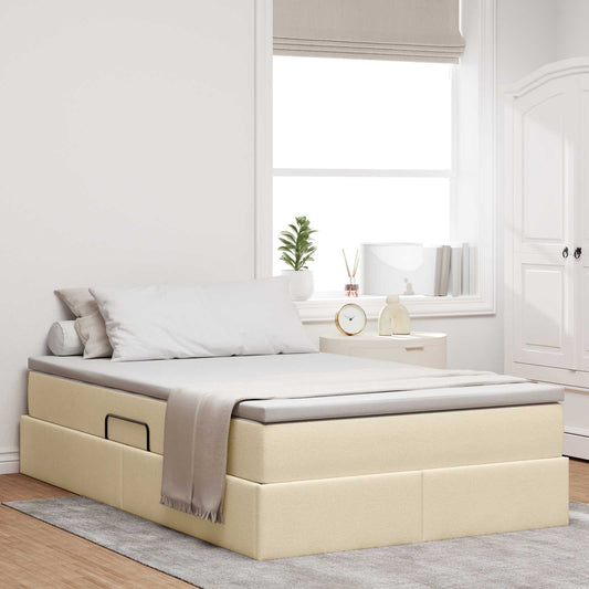 Letto con contenitore e materasso Crema 120 x 190 cm Poliestere | homemem39